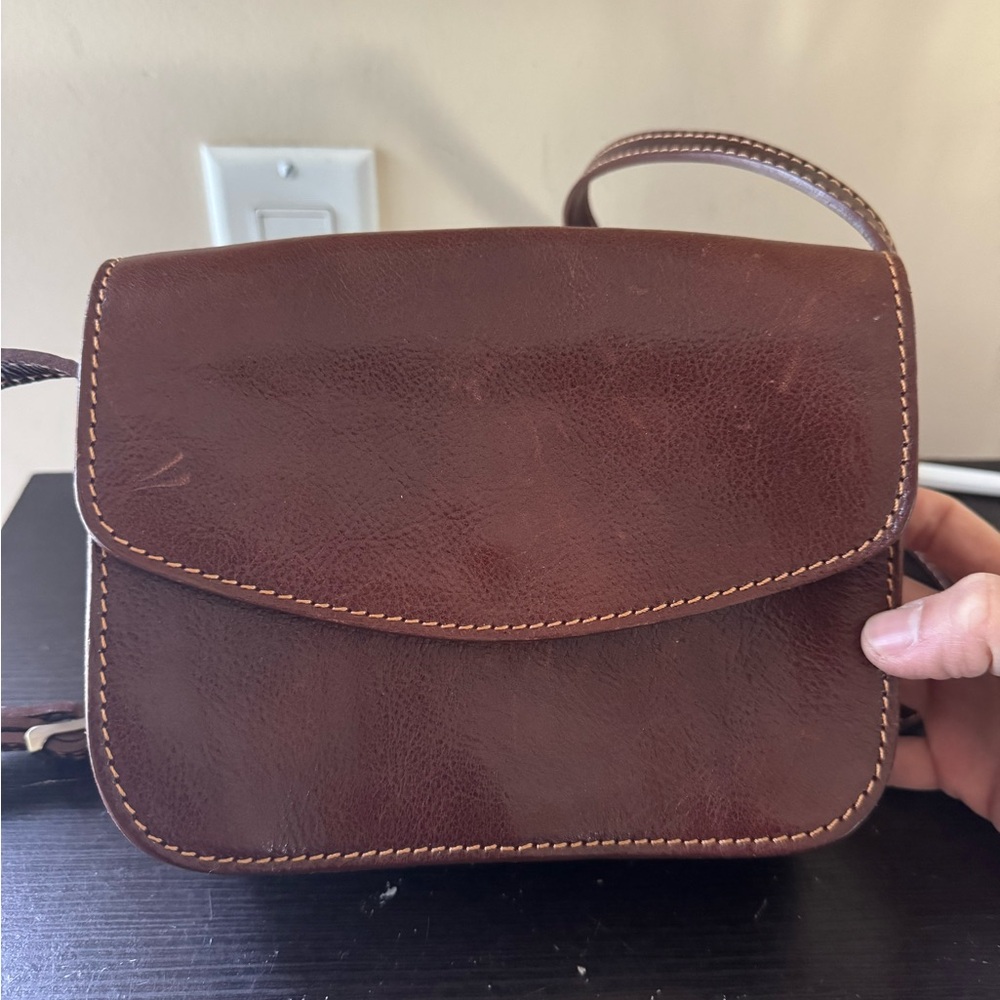 Crossbody bag in real leather, handmade bag made in Italy